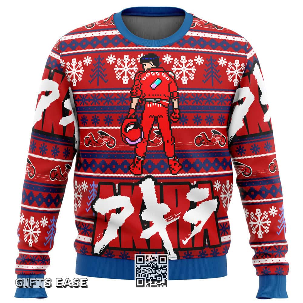 Red Akira Kaneda Ugly Christmas Sweater Red Akira Kaneda Ugly Christmas Sweater