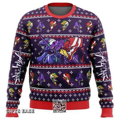 Neon Genesis Evangelion Evas Ugly Christmas Sweater Xmas Pattern