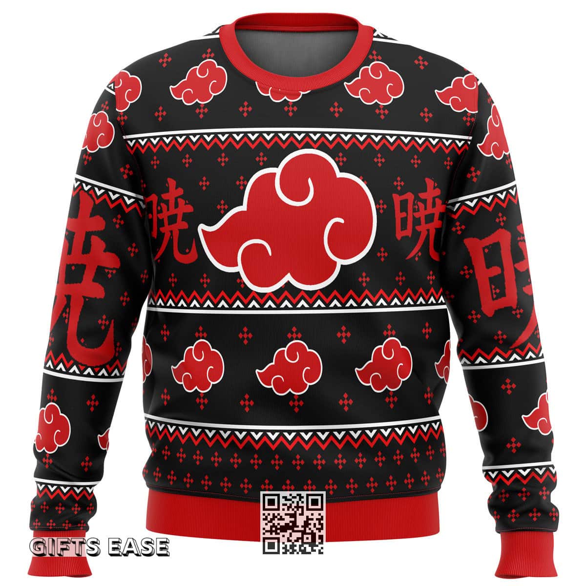 Black Akatsuki Naruto Ugly Christmas Sweater Black Akatsuki Naruto Ugly Christmas Sweater