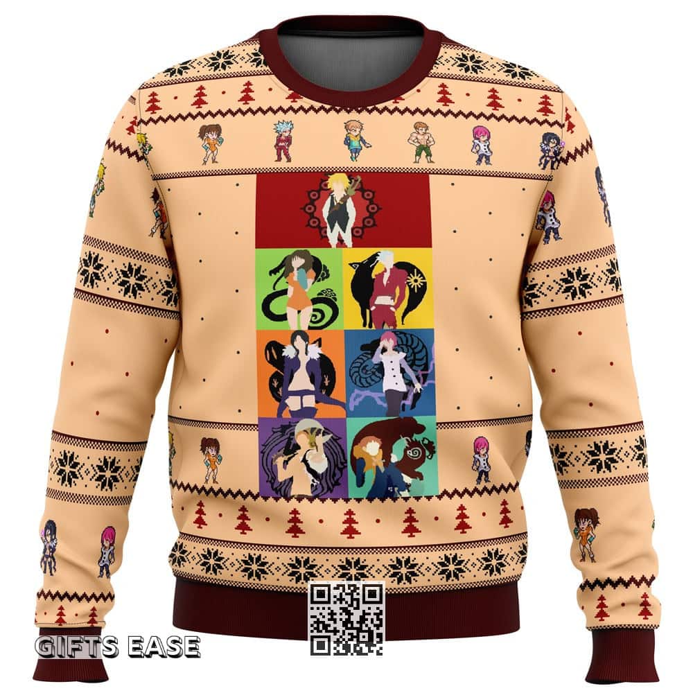 Seven Deadly Sins Ugly Christmas Sweater Minimal Seven Deadly Sins Ugly Christmas Sweater Minimal