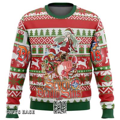 Seven Deadly Sins Ugly Christmas Sweater Christmas Pattern