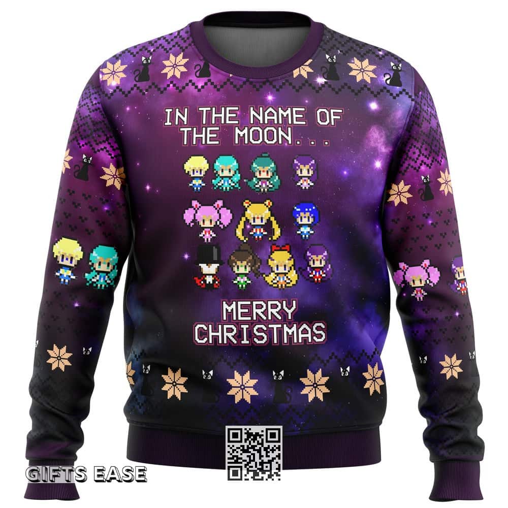 Sailor Moon Ugly Christmas Sweater In The Name Of The Moon Merry Christmas Sailor Moon Ugly Christmas Sweater In The Name Of The Moon Merry Christmas