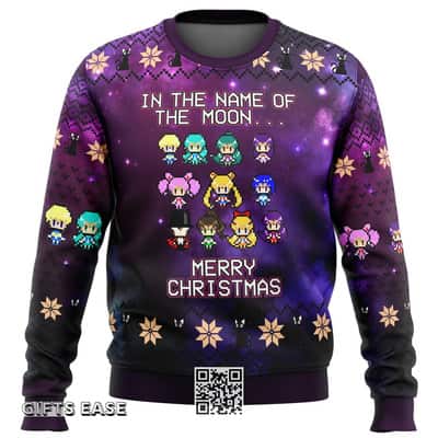 Sailor Moon Ugly Christmas Sweater In The Name Of The Moon Merry Christmas