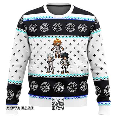 Black And White Promised Neverland Ugly Christmas Sweater