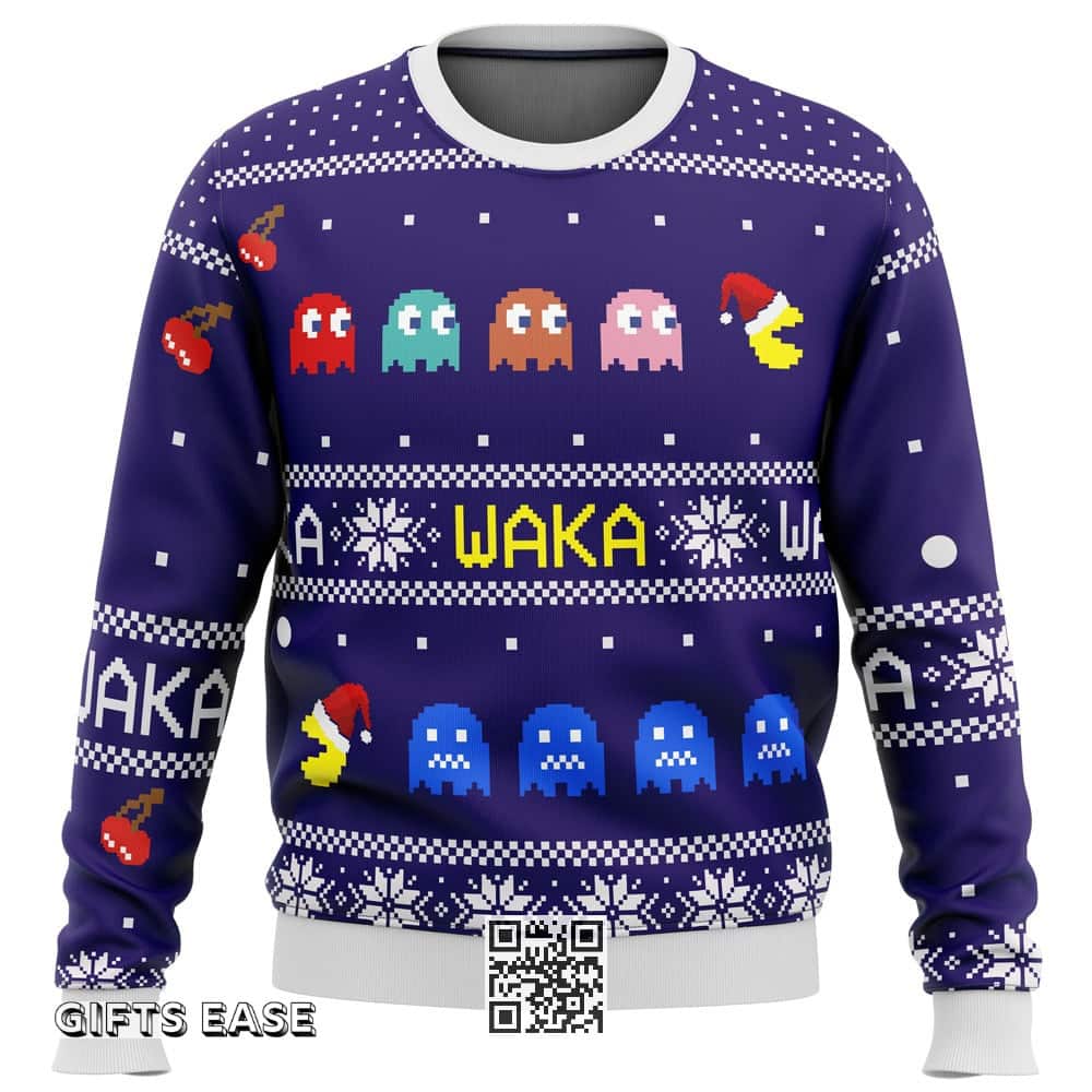 Cool Pacman Waka Waka Ugly Christmas Sweater Cool Pacman Waka Waka Ugly Christmas Sweater