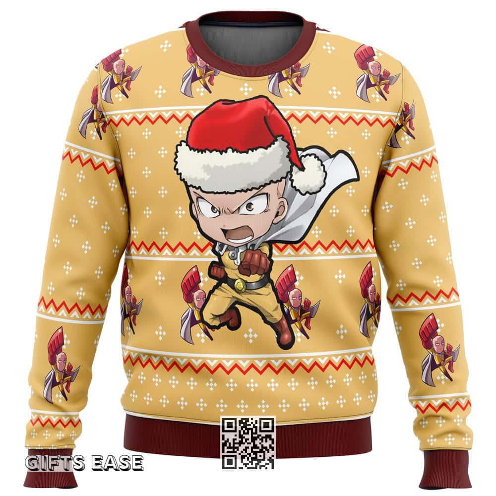 Cool One Punch Saitama Ugly Christmas Sweater Chibi Cool One Punch Saitama Ugly Christmas Sweater Chibi