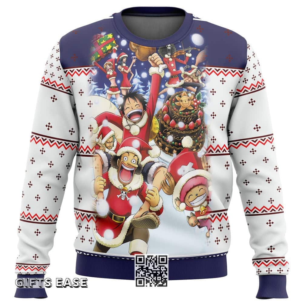 White One Piece Crew Ugly Christmas Sweater White One Piece Crew Ugly Christmas Sweater