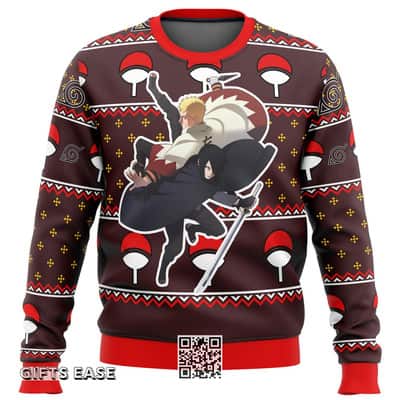 Brown Naruto Sasuke Grown Ugly Christmas Sweater