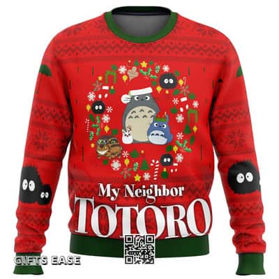 Red My Neighbor Totoro Ugly Christmas Sweater Red My Neighbor Totoro Ugly Christmas Sweater