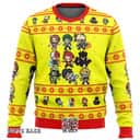My Hero Academia Boku No Students Ugly Christmas Sweater Snowflakes Pattern