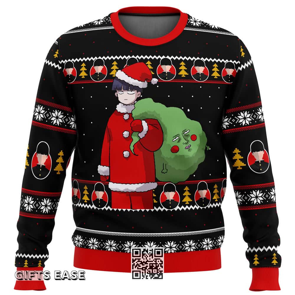 Mob Psycho 100 Santa Ugly Christmas Sweater Christmas Gift Mob Psycho 100 Santa Ugly Christmas Sweater Christmas Gift