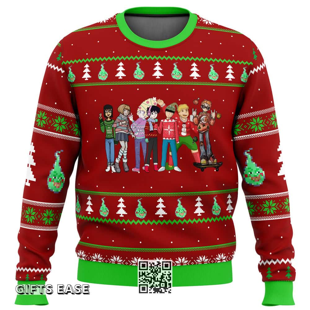 Red Mob Psycho 100 Ugly Christmas Sweater Holiday Red Mob Psycho 100 Ugly Christmas Sweater Holiday