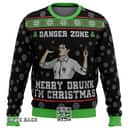 Black Sterling Archer Ugly Christmas Sweater Merry Drunk I&rsquo;m Christmas