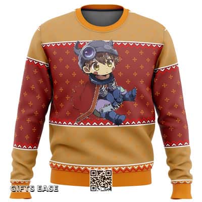 Made In Abyss Reg Ugly Christmas Sweater Snowflakes Pattern