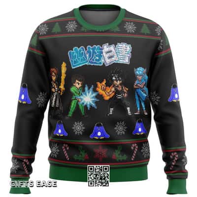 Black Yuyu Hakusho Ghost Fighter Characters Ugly Christmas Sweater