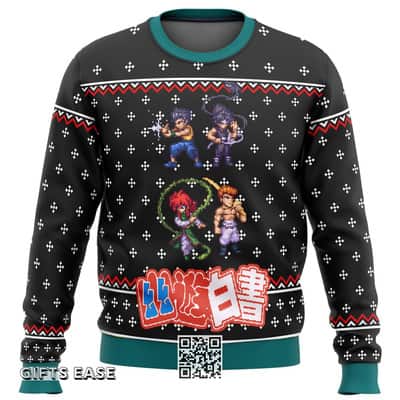Black Yuyu Hakusho Ghost Fighter Ugly Christmas Sweater