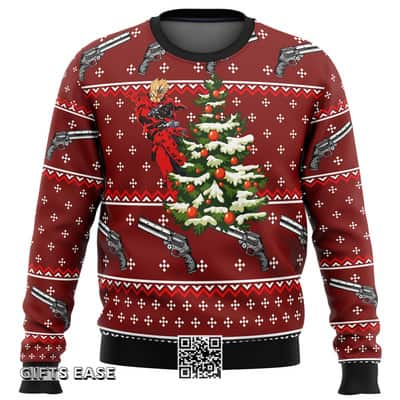 Red And Black Trigun Vash Ugly Christmas Sweater