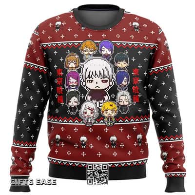 Tokyo Ghoul Ugly Christmas Sweater Snowflake Pattern