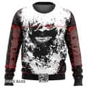 Black And White Tokyo Ghoul Kaneki Splatter Ugly Christmas Sweater Black And White Tokyo Ghoul Kaneki Splatter Ugly Christmas Sweater