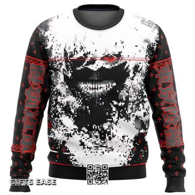 Black And White Tokyo Ghoul Kaneki Splatter Ugly Christmas Sweater