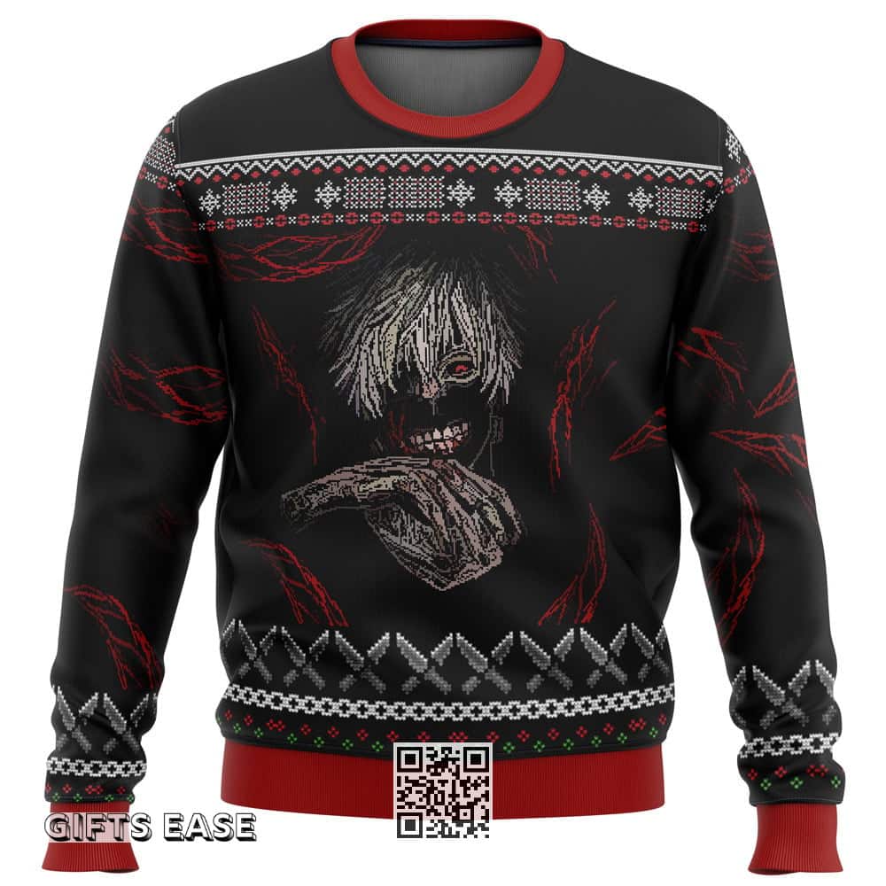 Black Tokyo Ghoul Dark Kaneki Ugly Christmas Sweater Black Tokyo Ghoul Dark Kaneki Ugly Christmas Sweater