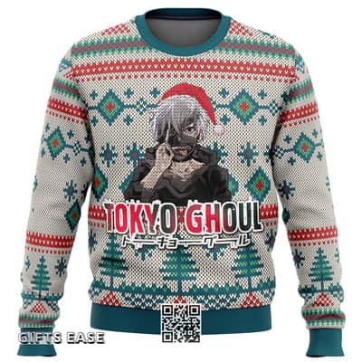 Tokyo Ghoul Ugly Christmas Sweater Pine Tree Pattern