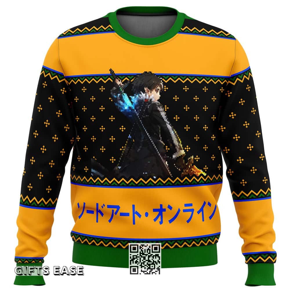 Sword Art Online Beater Ugly Christmas Sweater Snowflakes Pattern Sword Art Online Beater Ugly Christmas Sweater Snowflakes Pattern