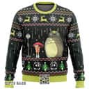 Black Studio Ghibli Totoro Rain Ugly Christmas Sweater
