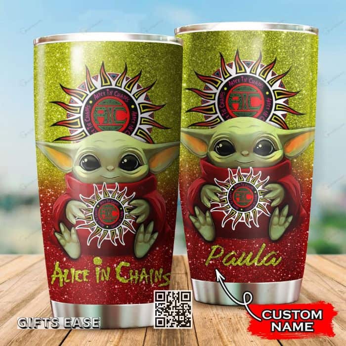 Alice In Chain Baby Yoda Star Wars Tumbler Custom Name Alice In Chain Baby Yoda Star Wars Tumbler Custom Name