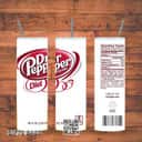 White Diet Dr Pepper Tumbler Soda Sublimation
