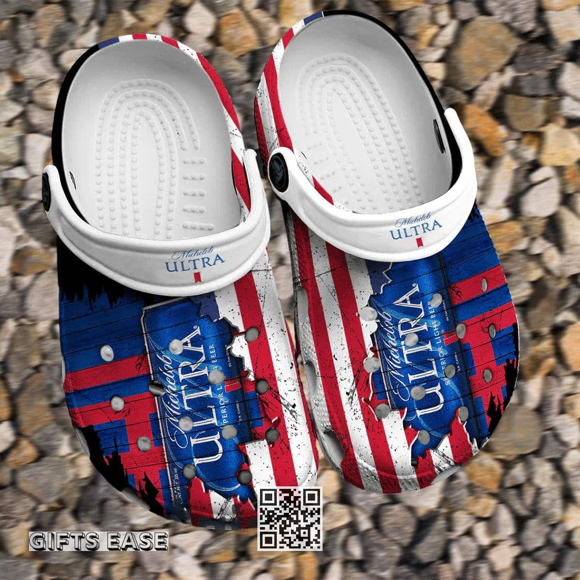 Michelob ULTRA Beer Crocs Clogs US Flag Sandals Michelob ULTRA Beer Crocs Clogs US Flag Sandals