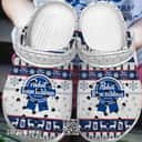 Pabst Blue Ribbon Beer Crocs Clogs Christmas Pattern Sandals