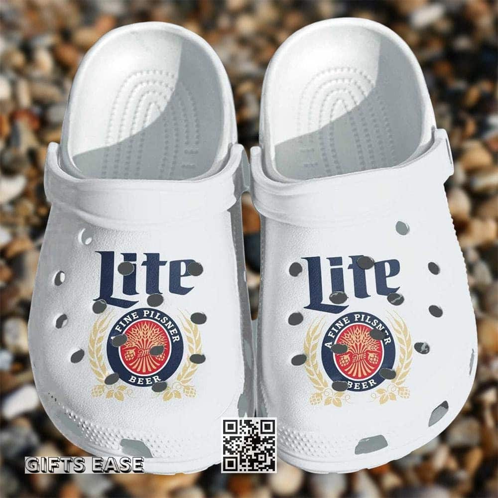 Miller Lite Beer Crocs Clogs White Sandals Miller Lite Beer Crocs Clogs White Sandals