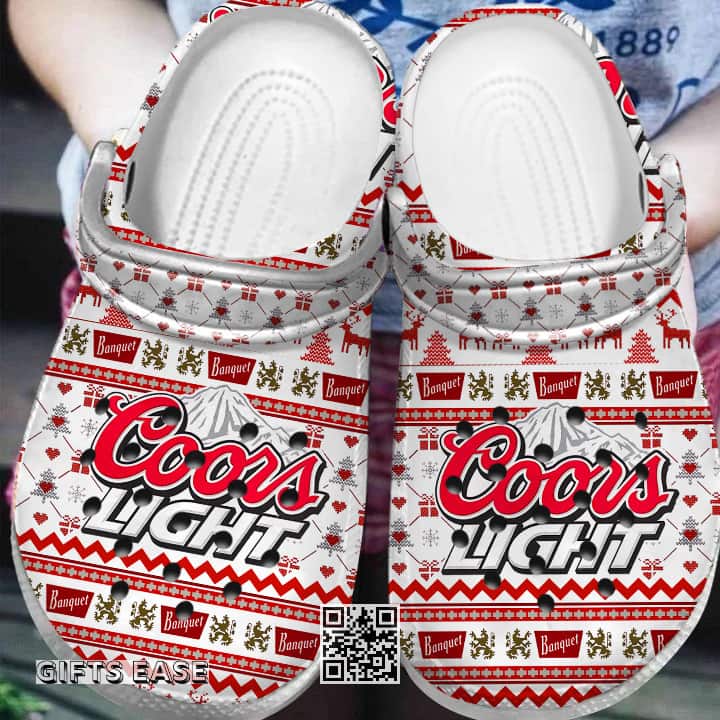 Coors Light Beer Crocs Clogs Christmas Pattern Sandals Coors Light Beer Crocs Clogs Christmas Pattern Sandals