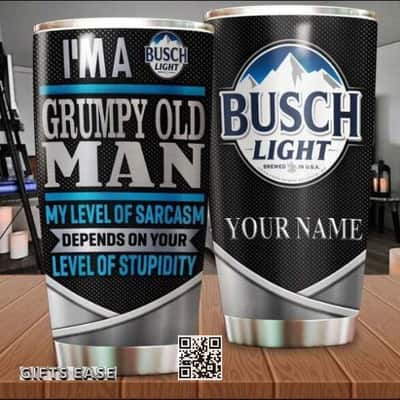 Busch Light Beer Tumbler I&rsquo;m A Grumpy Old Man Custom Name
