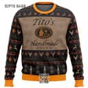 Tito’s Vodka Ugly Christmas Sweater Reindeer And Snowflake Pattern Tito’s Vodka Ugly Christmas Sweater Reindeer And Snowflake Pattern