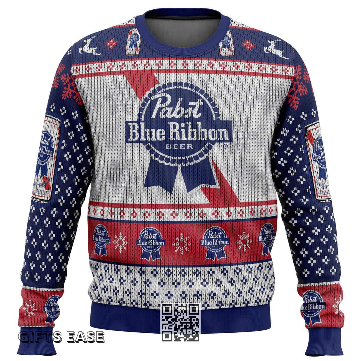 Pabst Blue Ribbon Beer Ugly Christmas Sweater Pabst Blue Ribbon Beer Ugly Christmas Sweater