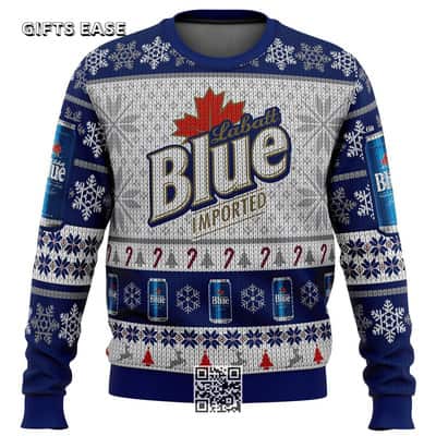 Labatt Blue Ugly Christmas Sweater Beer Lovers Gift