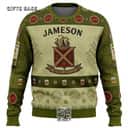 Jameson Irish Whiskey Ugly Christmas Sweater Snowflakes Pattern