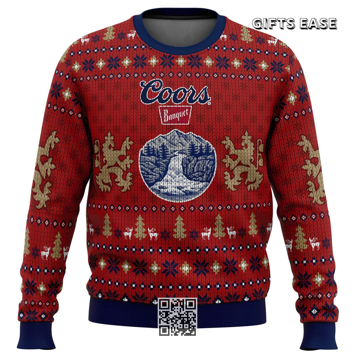 Red Coors Banquet Beer Ugly Christmas Sweater Red Coors Banquet Beer Ugly Christmas Sweater