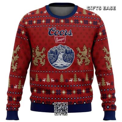 Red Coors Banquet Beer Ugly Christmas Sweater