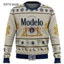 Cerveza Modelo Beer Ugly Christmas Sweater Reindeer Pine Tree