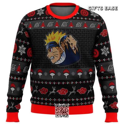 Black Yin Yang Naruto Sasuke Ugly Christmas Sweater