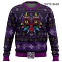 Purple Legend Of Zelda Ugly Christmas Sweater Majoras Mask Pattern Purple Legend Of Zelda Ugly Christmas Sweater Majoras Mask Pattern