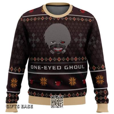 Ken Kaneki Tokyo Ghoul Ugly Christmas Sweater One-Eyed Ghoul