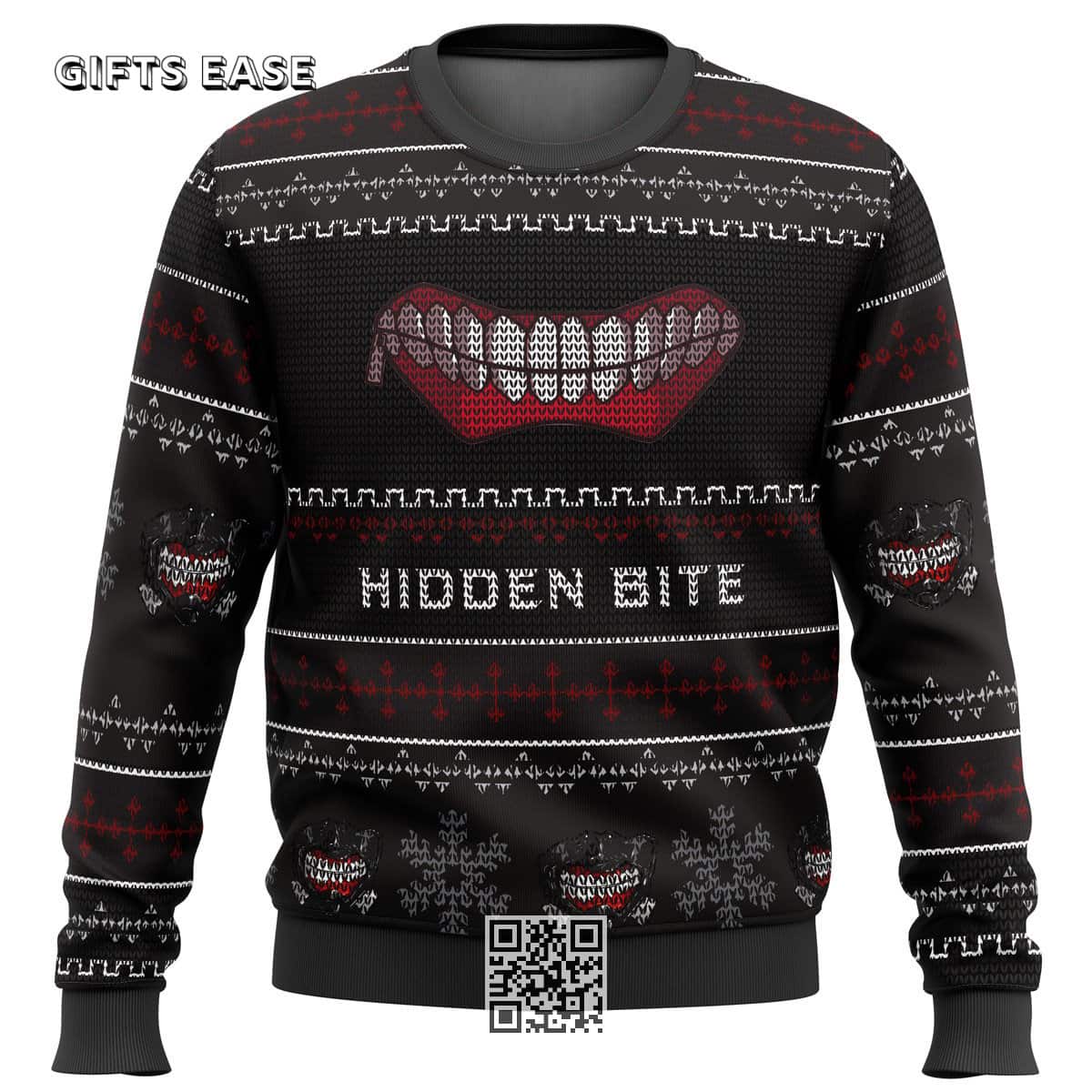 Black Tokyo Ghoul Ugly Christmas Sweater Hidden Bite Black Tokyo Ghoul Ugly Christmas Sweater Hidden Bite