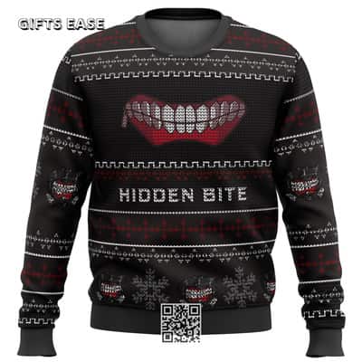 Black Tokyo Ghoul Ugly Christmas Sweater Hidden Bite