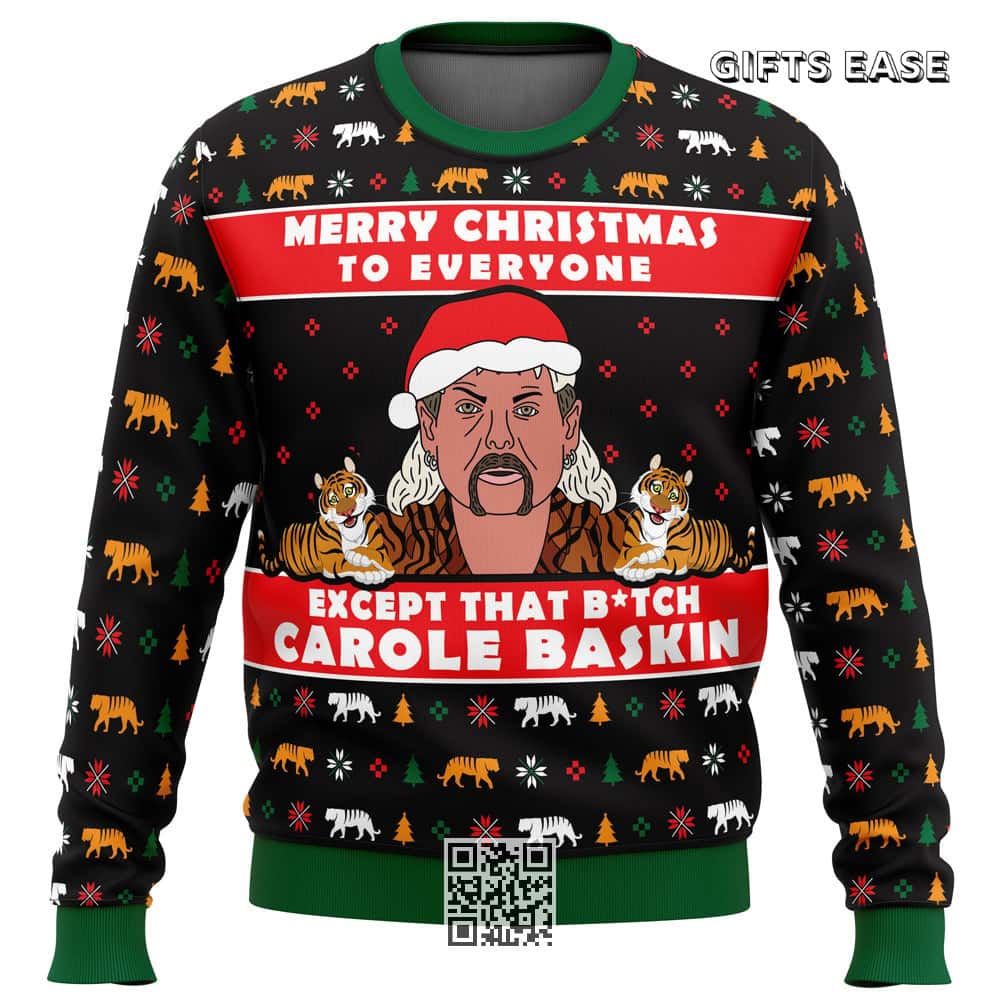 Joe Exotic Tiger King Ugly Christmas Sweater Merry Christmas To Everyone Joe Exotic Tiger King Ugly Christmas Sweater Merry Christmas To Everyone