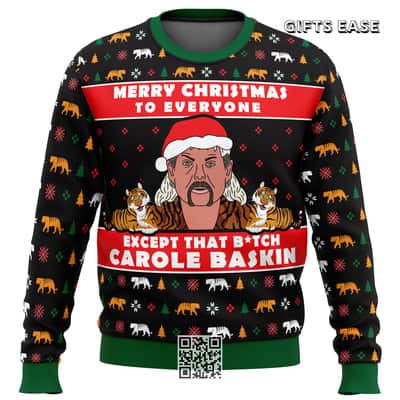 Joe Exotic Tiger King Ugly Christmas Sweater Merry Christmas To Everyone