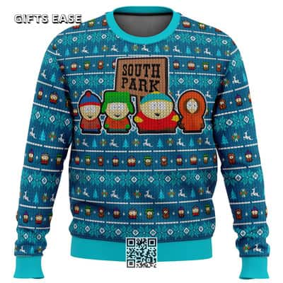 South Park Ugly Christmas Sweater Stan, Kyle, Eric and Kenny